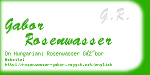 gabor rosenwasser business card